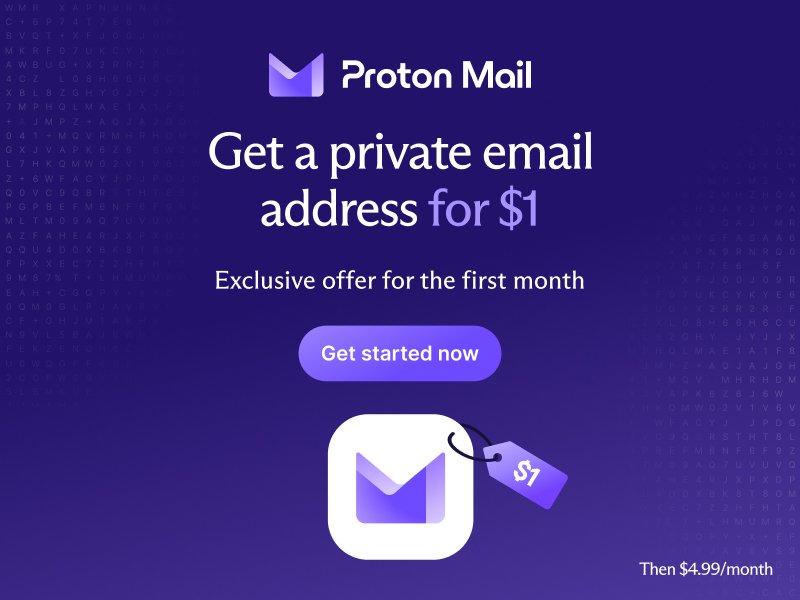 Proton Mail Email Offer For $1
